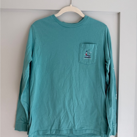 Vineyard Vines Kids Aqua Long Sleeve Tee - Picture 1 of 3